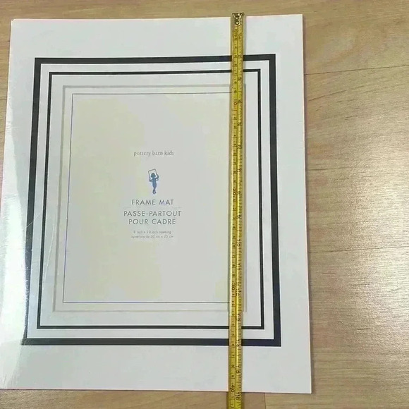 Pottery Barn Kids Navy White Frame Mats Set Of 2: 4x6 & 8x10 Opening - Picture 9 of 11